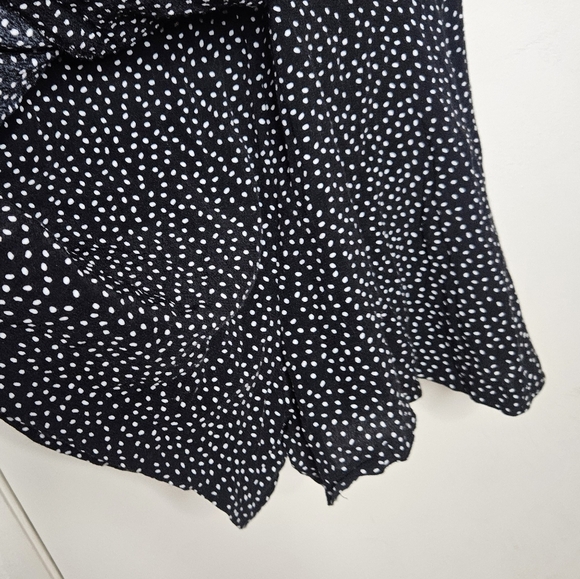 Zara Polka Dot Playsuit Black/White Romper Skort Double-breasted size XS - Picture 6 of 10